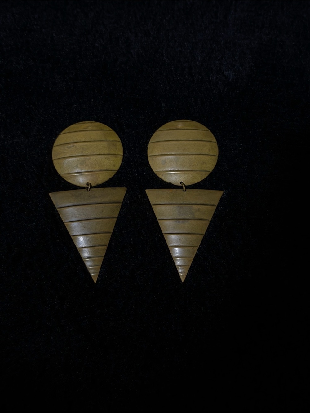 Modern Geometric Brass-Tone Drop Earrings